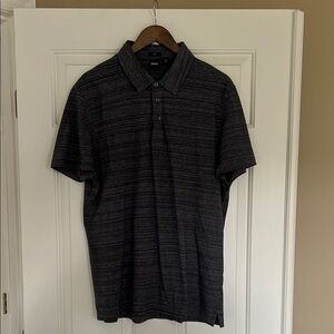 Hugo Boss Black Polo Shirt with Subtle Stripes